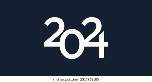 2024 Happy New Year logo design vector. trendy and interconnected new year 2024 design template.