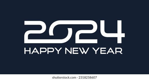 2024 Happy New Year logo design vector. trendy new year 2024 design template.