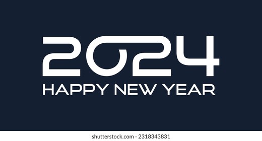 2024 Happy New Year logo design vector. trendy new year 2024 design template.