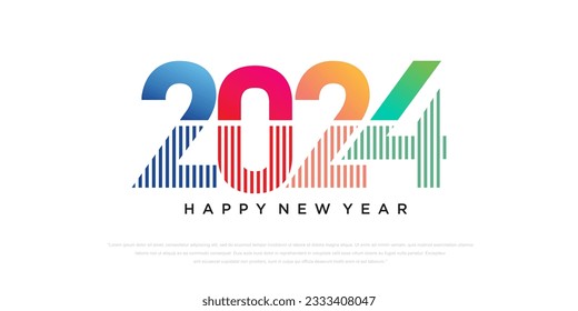 2024 Happy New Year logo text design. 2024 number design template. Vector illustration.