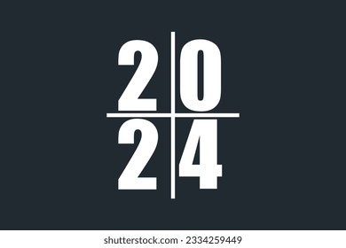 2024 Happy New Year logo design vector. white new year 2024 design