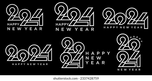 2024 Happy New Year logo text design. 2024 number design template. Vector illustration.