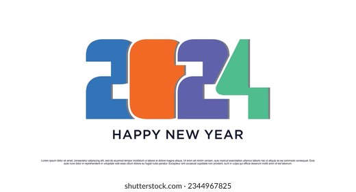 2024 Happy new year logo design vector illustration for new year 2024 with creative idea