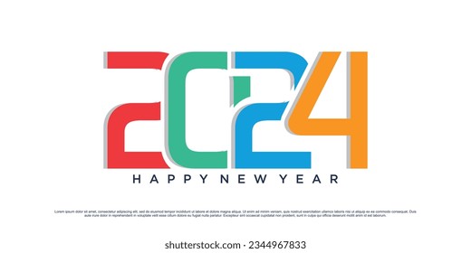 2024 Happy new year logo vector design with modern idea