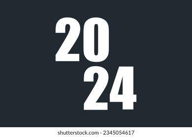 2024 Happy New Year logo design vector. white new year 2024 design