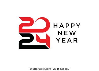 2024 happy new year logo design template vector illustration with creative idea