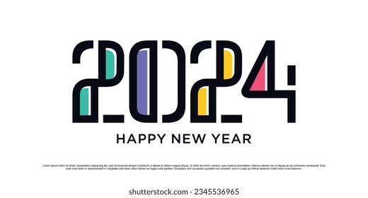 2024 Happy new year logo vector design illustration with modern idea