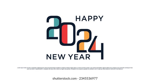 2024 Happy new year logo design vector illustration for new year 2024 with creative idea