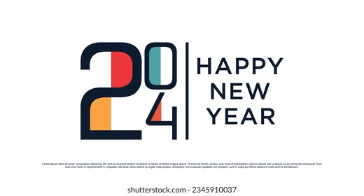 2024 Happy new year logo design vector illustration for new year 2024 with creative idea