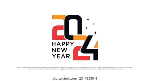 2024 Happy new year logo design vector illustration for new year 2024 with creative idea