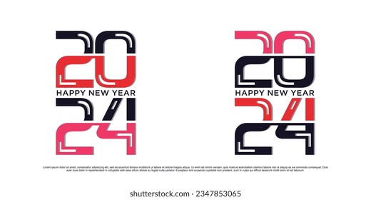 2024 Happy new year logo vector design with modern idea