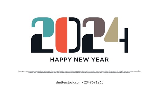 2024 Happy new year logo vector design illustration with modern idea