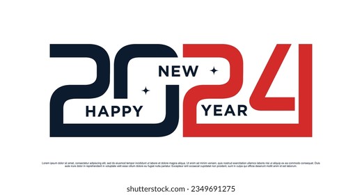 2024 Happy new year logo vector design with modern idea