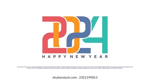 2024 Happy new year logo vector design with modern idea