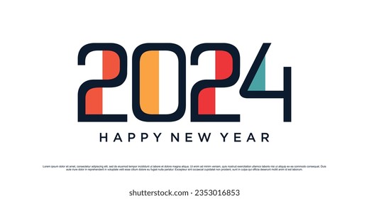 2024 Happy new year logo design vector illustration for new year 2024 with creative idea