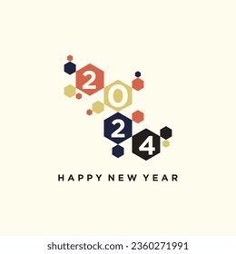 2024 happy new year logo text design 2024 number design template vector illustration