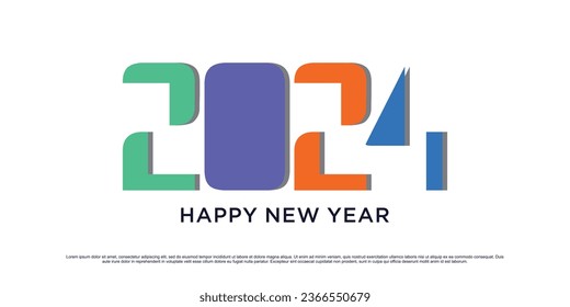 2024 Happy new year logo design vector illustration for new year 2024 with creative idea
