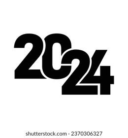 2024 Happy New Year logo text design