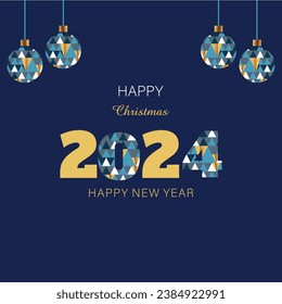 2024 Happy New Year logo design vector. colorful and trendy new year 2024 design template.