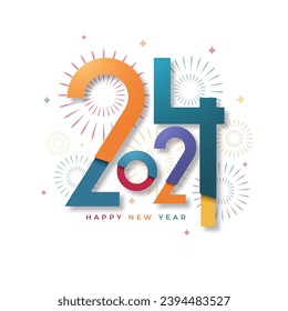 2024 Happy New Year logo design concept. Vector illustration.