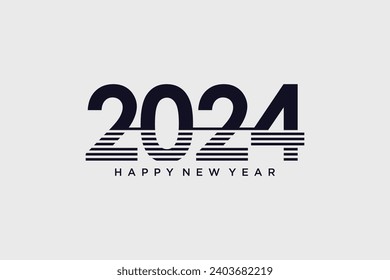 2024 happy new year logo vector design illustration with creative idea