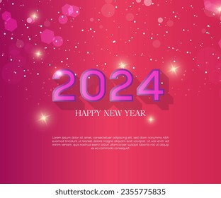 2024 Happy New Year and Merry Christmas Celebrations Banner and new year wish design vector with party poppers, stars, iceflakes, fireworks and Isolated background for Happy New Year 2024 Wish