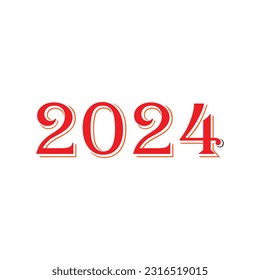 2024 happy new year  modern and simple
