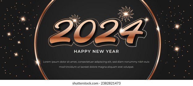 2024 Happy new year modern banner vector design