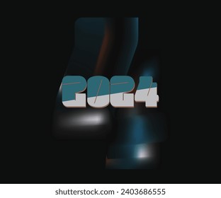 2024 Happy New year , 2024 modern design, 2024 Trendy typography