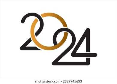2024 Happy New Year Number Design Template