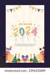 2024 Happy New Year Poster Template