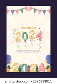 2024 Happy New Year Poster Template