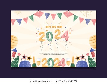 2024 Happy New Year Poster Template