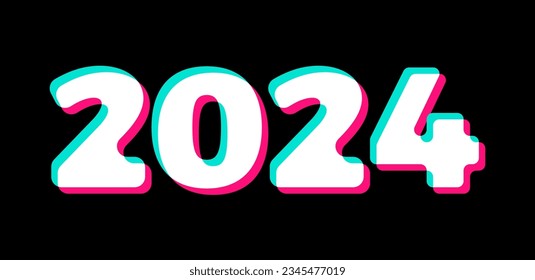 2024. Happy New Year. Simple sport style lines happy new year 2024. Abstract numbers vector illustration. Holiday design for greeting card, invitation, calendar, etc. vector stock illustration.