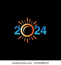 2024 Happy New Year text design. 2024 number design template. Symbols 2024 Happy New Year. Vector illustration with colorful design.