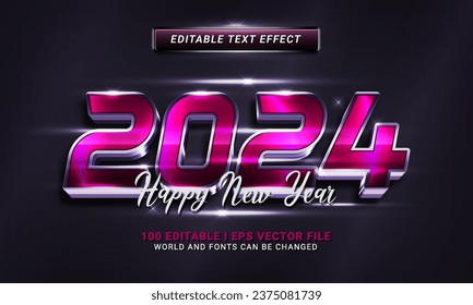 2024 happy new year text effect graphic style
