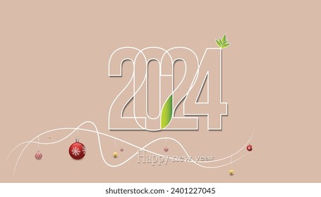2024 happy new year text for greeting card