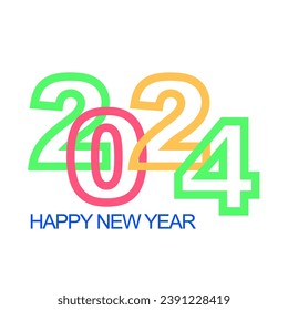 2024 happy new year unit post template icon vector illustration eps 