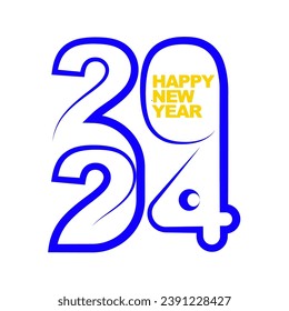 2024 happy new year unit post template icon vector illustration eps 