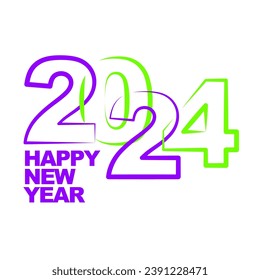 2024 feliz año nuevo módulo de plantilla de publicación icono de ilusiones vectoriales 