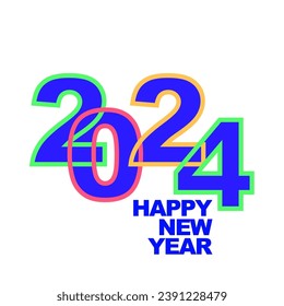2024 happy new year unit post template icon vector illustration eps 