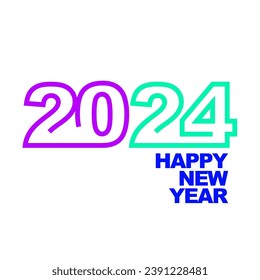 2024 happy new year unit post template icon vector illustration eps 