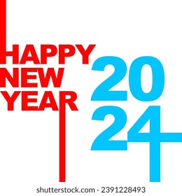 2024 happy new year unit post template icon vector illustration eps 
