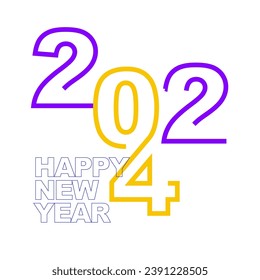 2024 happy new year unit post template icon vector illustration eps 