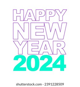 2024 happy new year unit post template icon vector illustration eps 