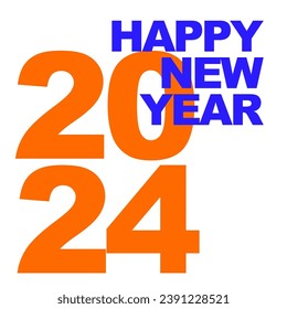 2024 happy new year unit post template icon vector illustration eps 