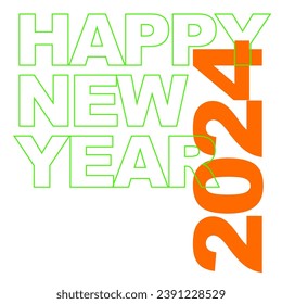 2024 Happy New Year Unit Post Template Icon Vektorgrafik eps 