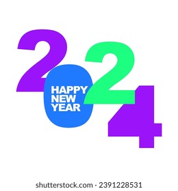 2024 happy new year unit post template icon vector illustration eps 