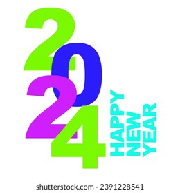 2024 happy new year unit post template icon vector illustration eps 