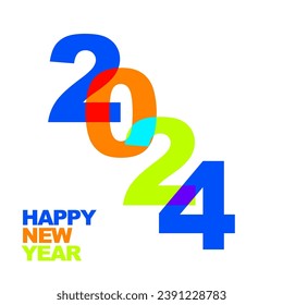 2024 happy new year unit post template icon vector illustration eps 